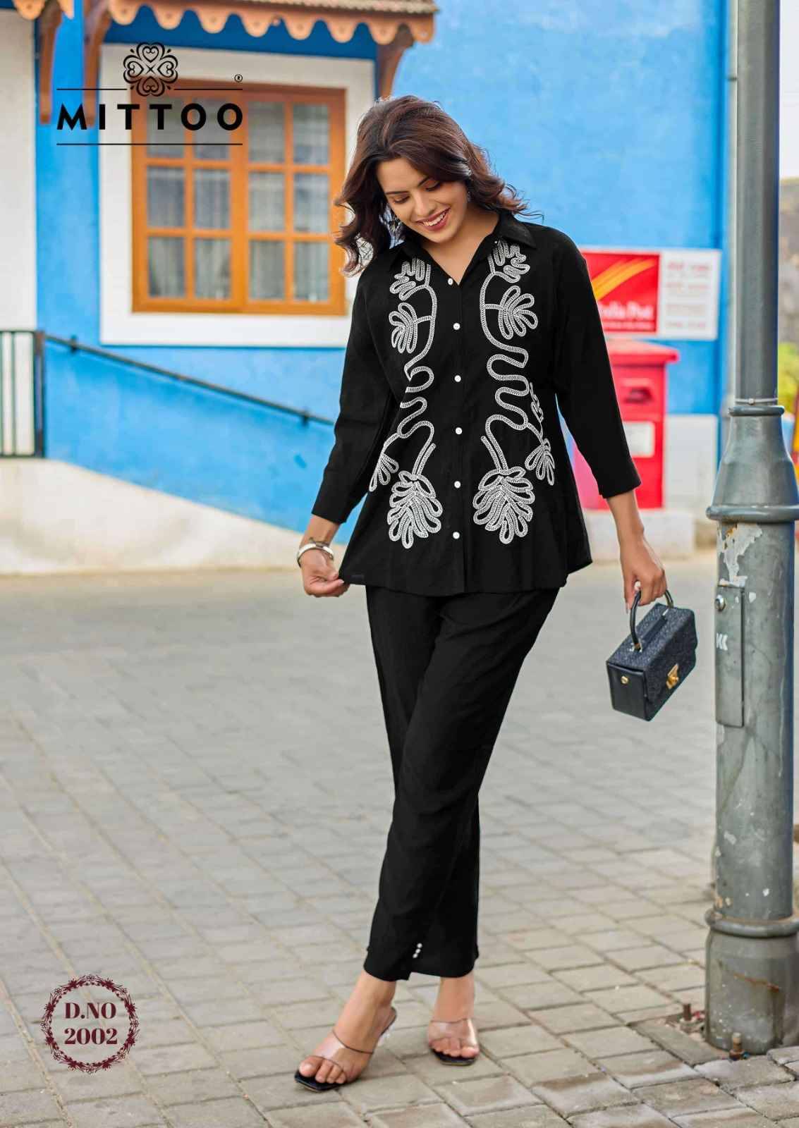 FANTASY By MITTOO 2001 To 2006 Series Designer Collection Viscose Crap Co-ord Set At Wholesale Price
